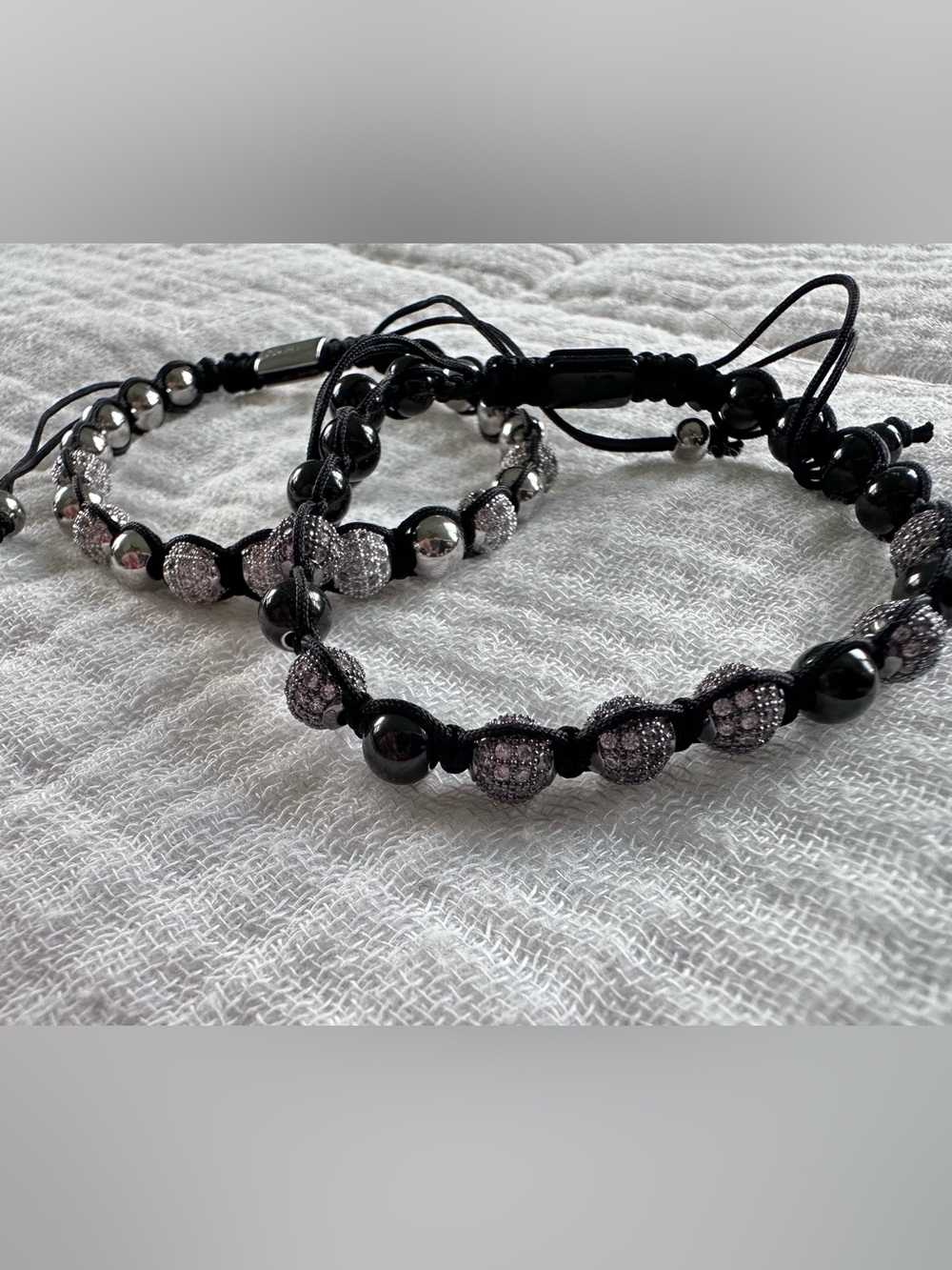 Nogu | Crystal Pavé Kikiballa Bracelet | Black (PAIR)